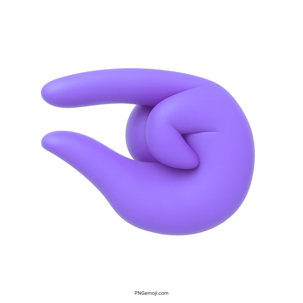 Small purple hand emoji showing a cute, tiny gesture