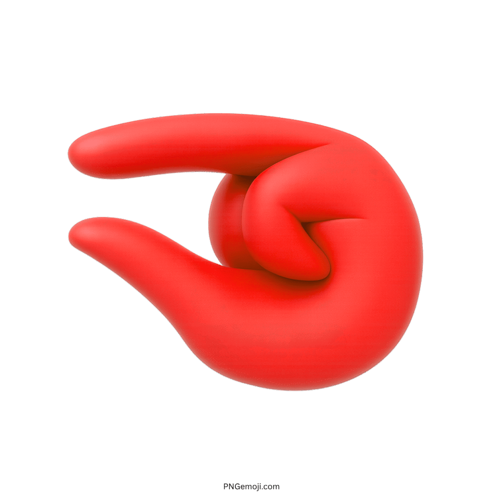 Small red hand emoji forming a tiny gesture, cute and expressive