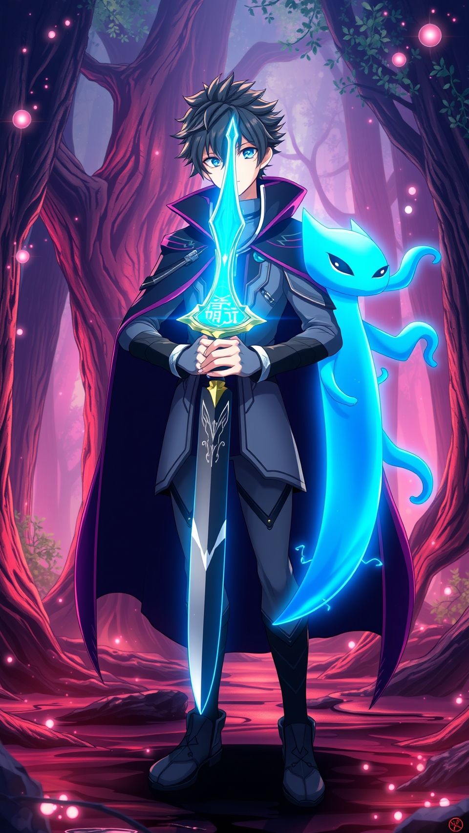 That Time I Got Reincarnated as a Slime anime wallpaper with glowing sword and spirit