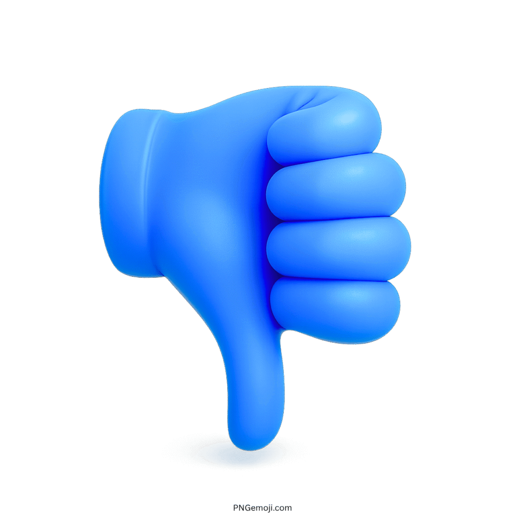 Blue 3D thumbs down emoji showing disapproval