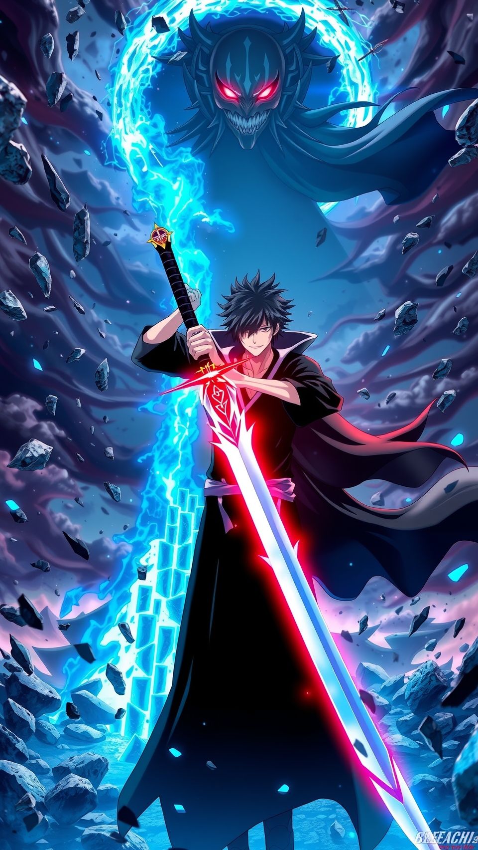 Bleach Thousand Year Blood War anime wallpaper featuring Ichigo Kurosaki with glowing sword