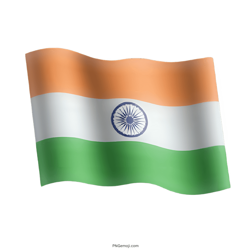 3D waving Indian national flag with saffron, white, green and Ashoka Chakra