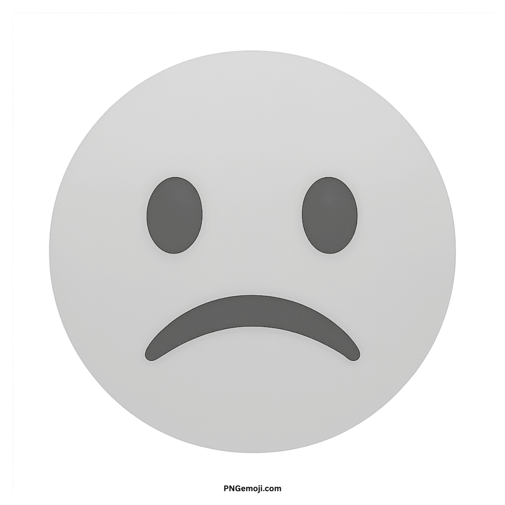 White frowning face emoji showing sadness, disappointment, or unhappy emotional expression in chat