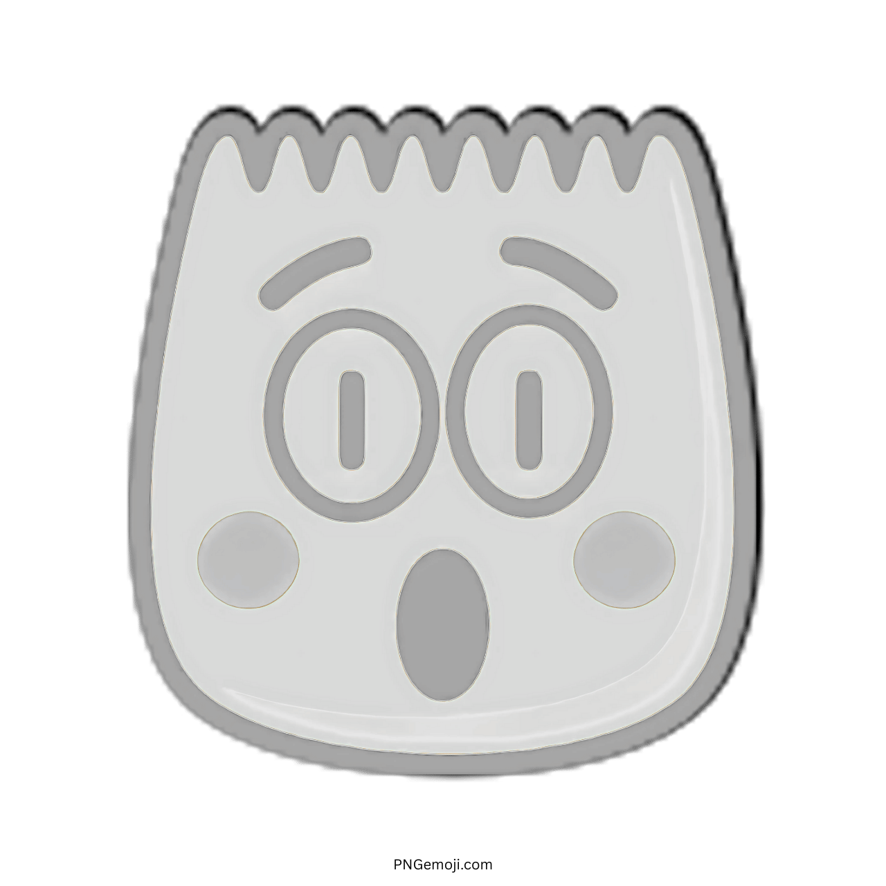 3D Wow TikTok Emoji in Gray with Simple Expression for Social Media