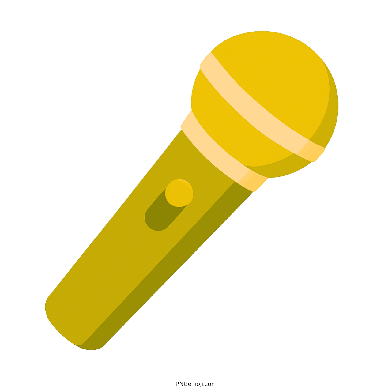 Yellow 3D microphone emoji icon with playful bright style and transparent background