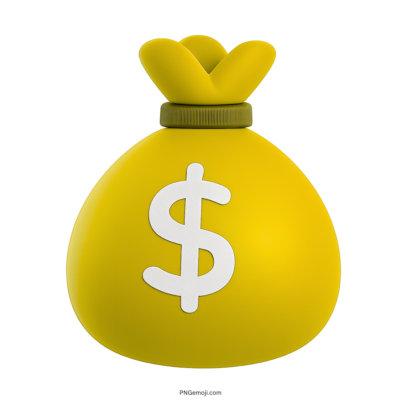 Yellow money bag with a dollar sign emoji, symbolizing wealth and financial success.