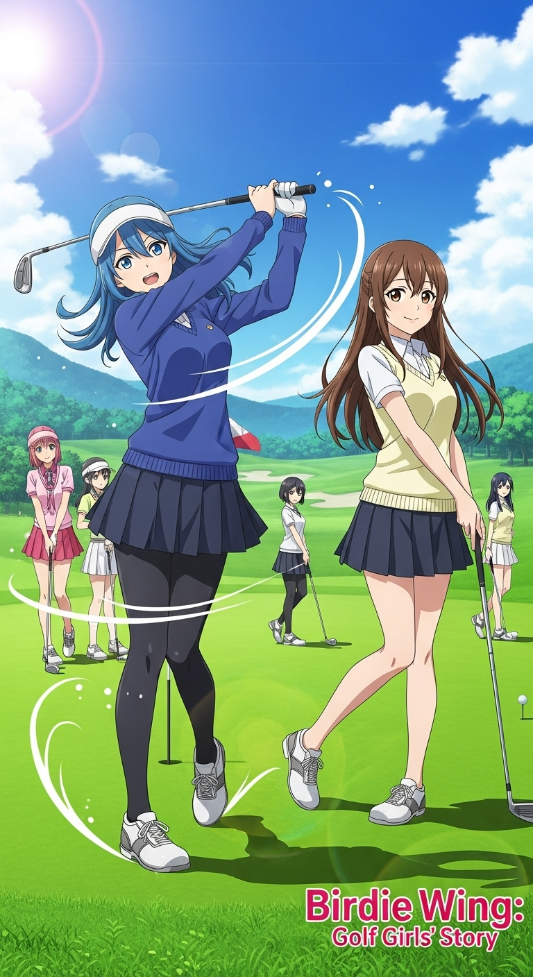 Birdie Wing Golf Girls Story anime characters playing golf on a sunny course wallpaper