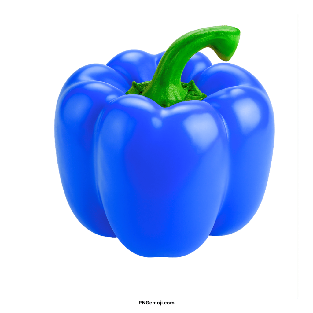 Fresh blue bell pepper PNG isolated on transparent background for food design and recipes