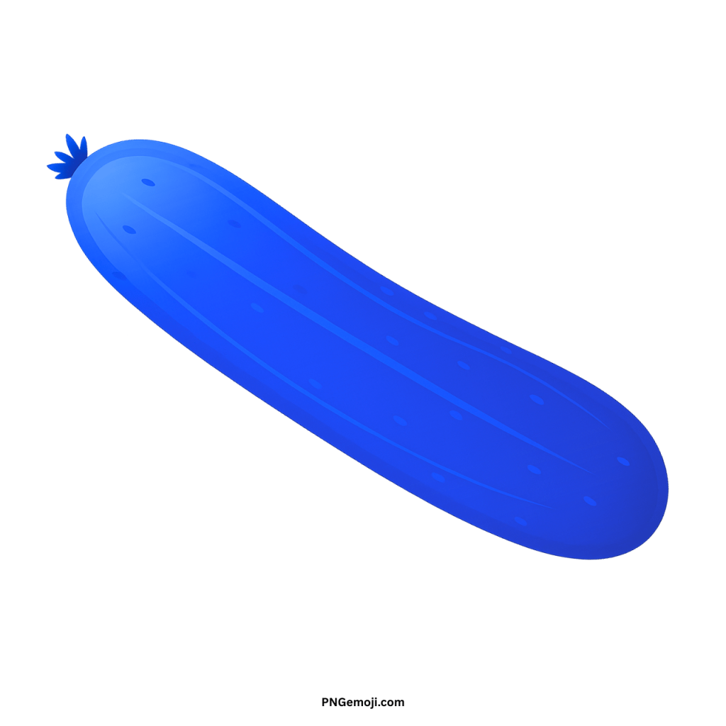  Blue cucumber emoji clipart, cartoon illustration of a fresh vegetable for healthy eating designs.