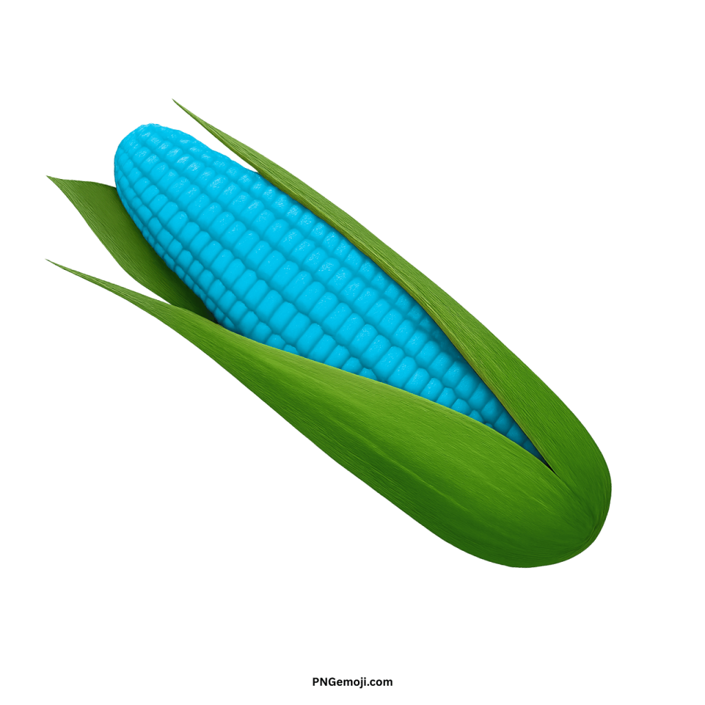 Fresh blue ear of corn PNG with green husk vegetable isolated on transparent background
