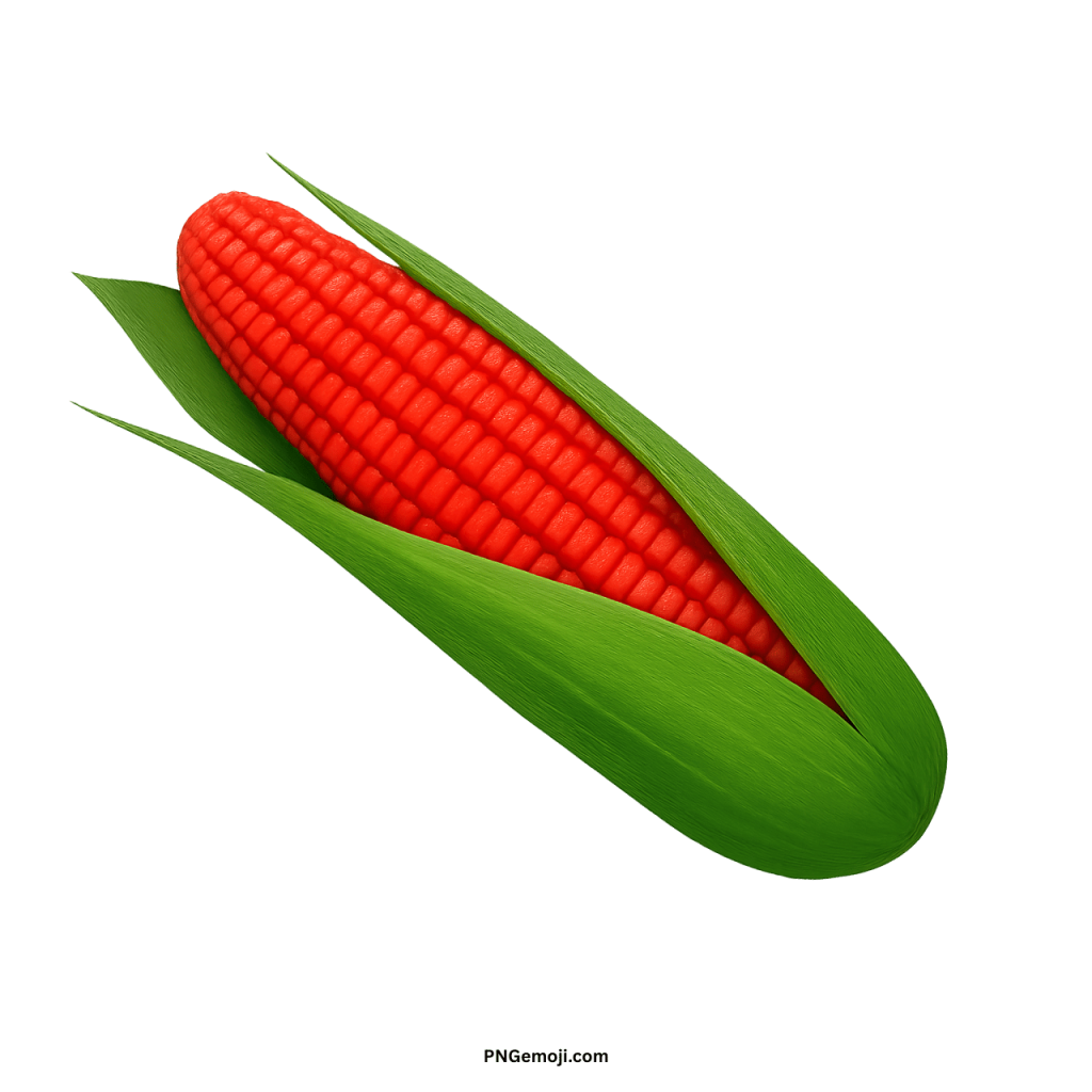 Fresh red ear of corn PNG with green husk vegetable isolated on transparent background