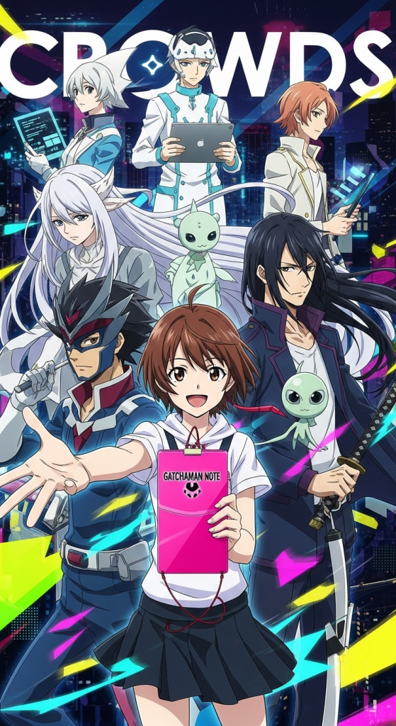 Gatchaman Crowds anime characters team wallpaper with Hajime Ichinose and other heroes in HD