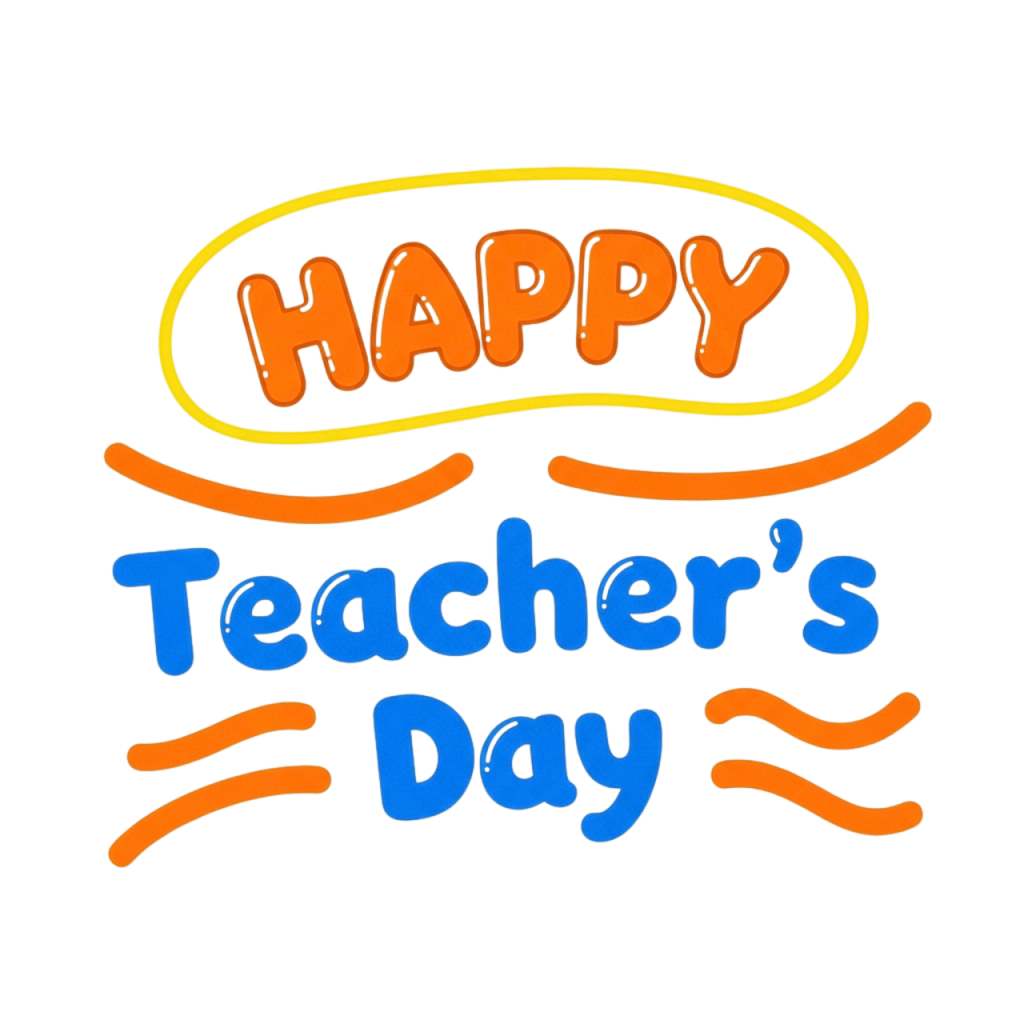Happy Teacher’s Day colorful greeting card design with cheerful text and decorations