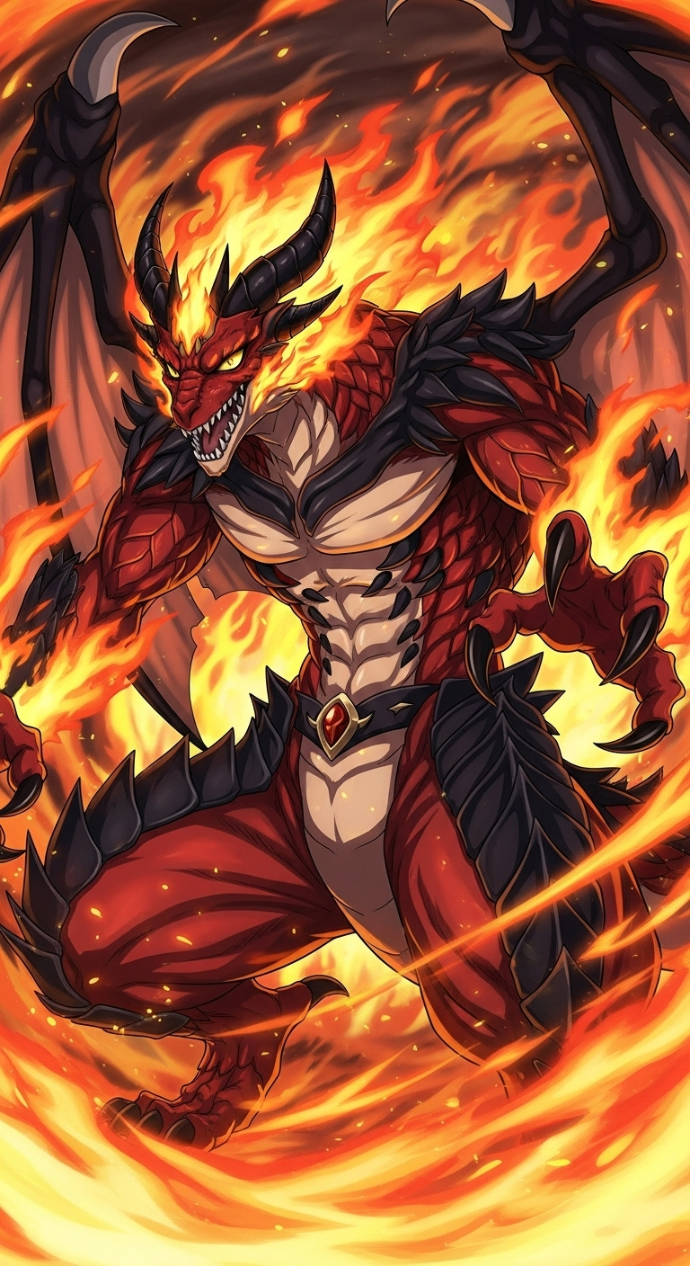 Igneel fiery dragon wallpaper with burning flames and powerful anime fantasy artwork in HD