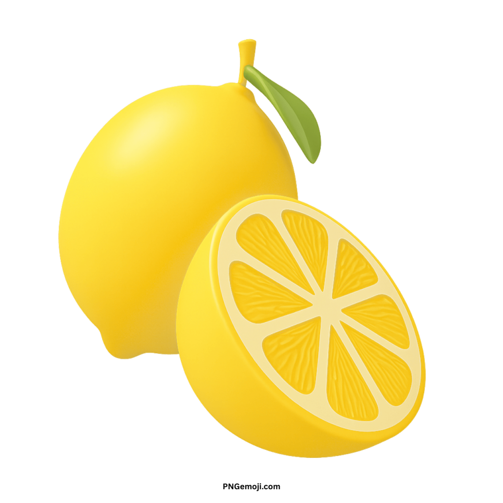 Lemon emoji yellow citrus fruit design used as digital icon in messaging keyboards.