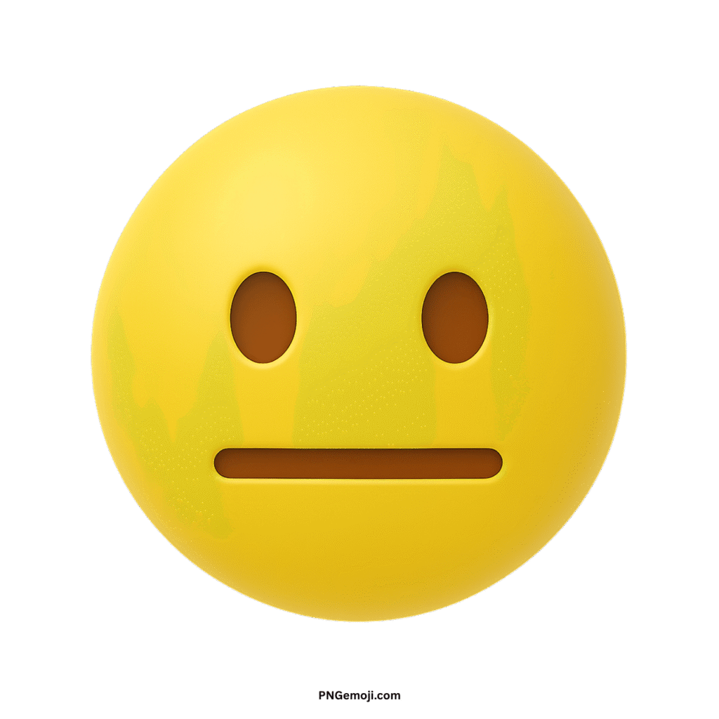 Yellow neutral face emoji on a black background, expressing a flat, indifferent, or calm emotion.