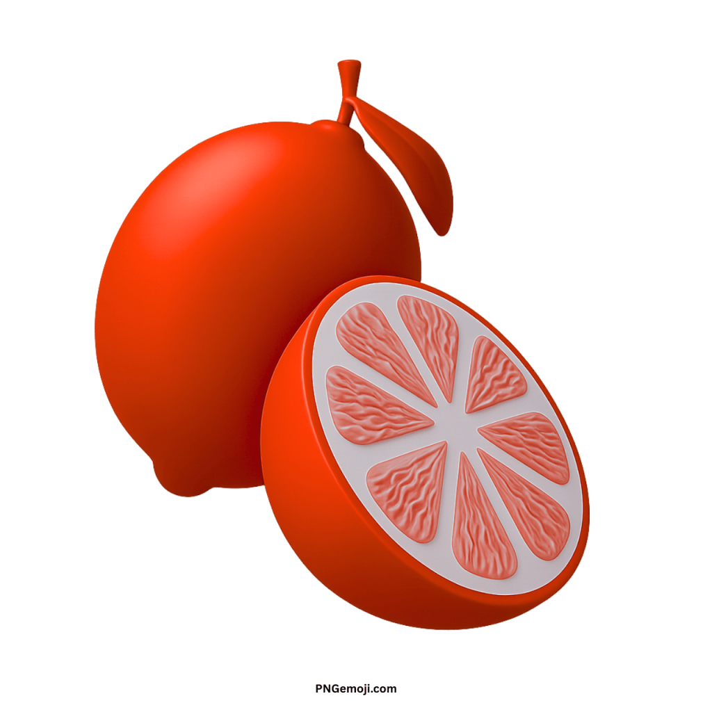 Orange emoji citrus fruit digital symbol showing sliced wedges used in chats and keyboards.