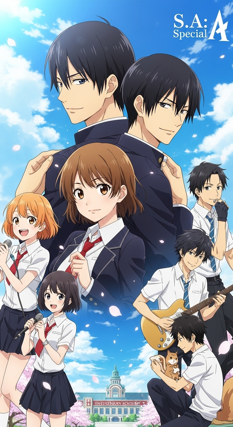 S.A Special A anime wallpaper featuring Hikari, Kei, and friends in school uniforms