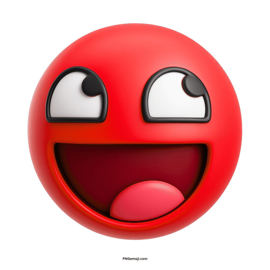  Red "Awesome Face" emoji with wide eyes and open mouth, conveying immense joy and cheerful laughter.