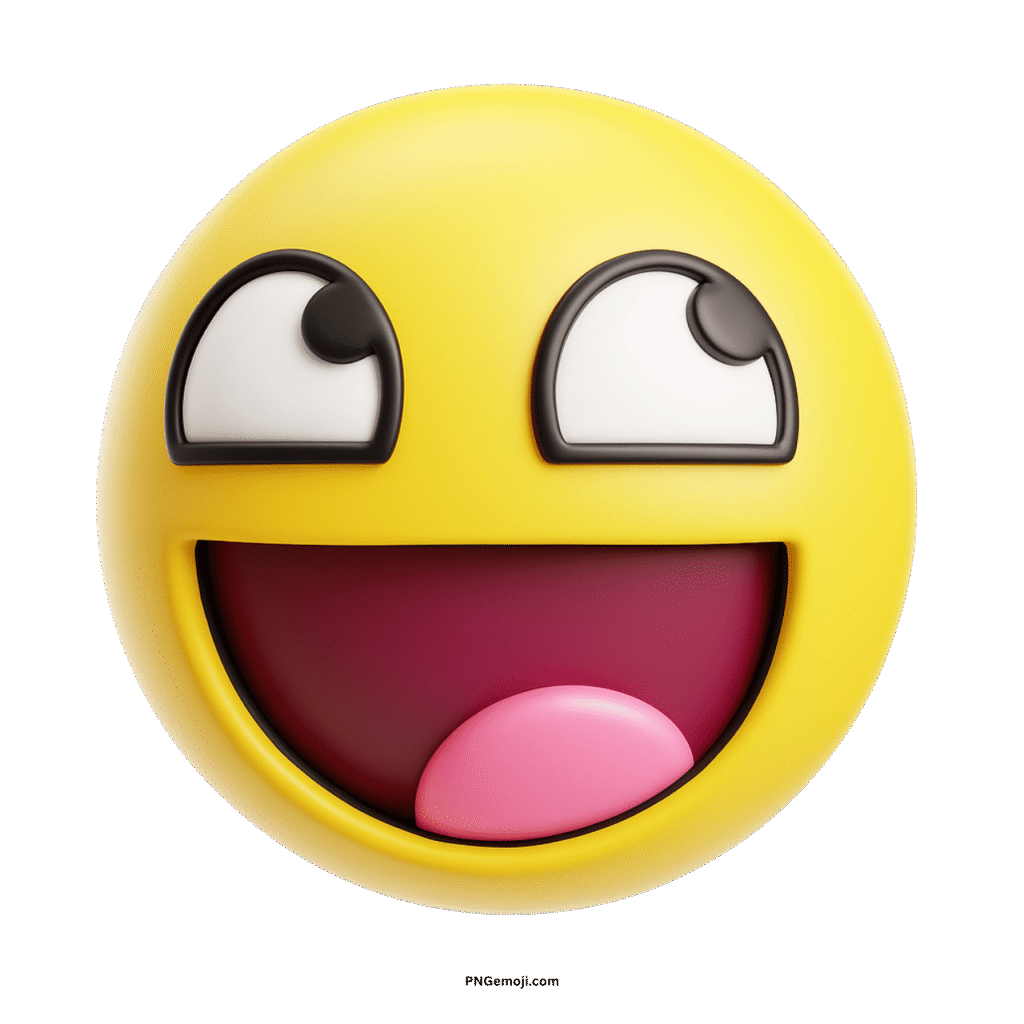  Yellow "Awesome Face" emoji with wide eyes and open mouth, conveying immense joy and cheerful laughter.
