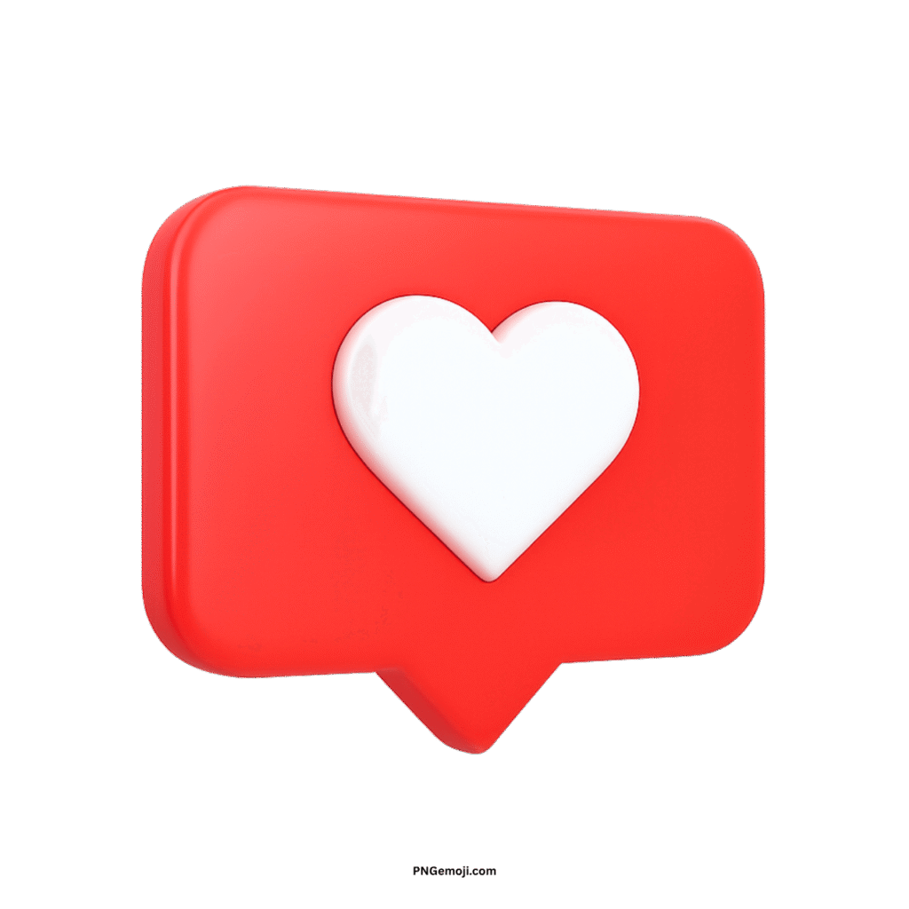 Vibrant 3D red Instagram heart icon symbolizing a social media like notification.