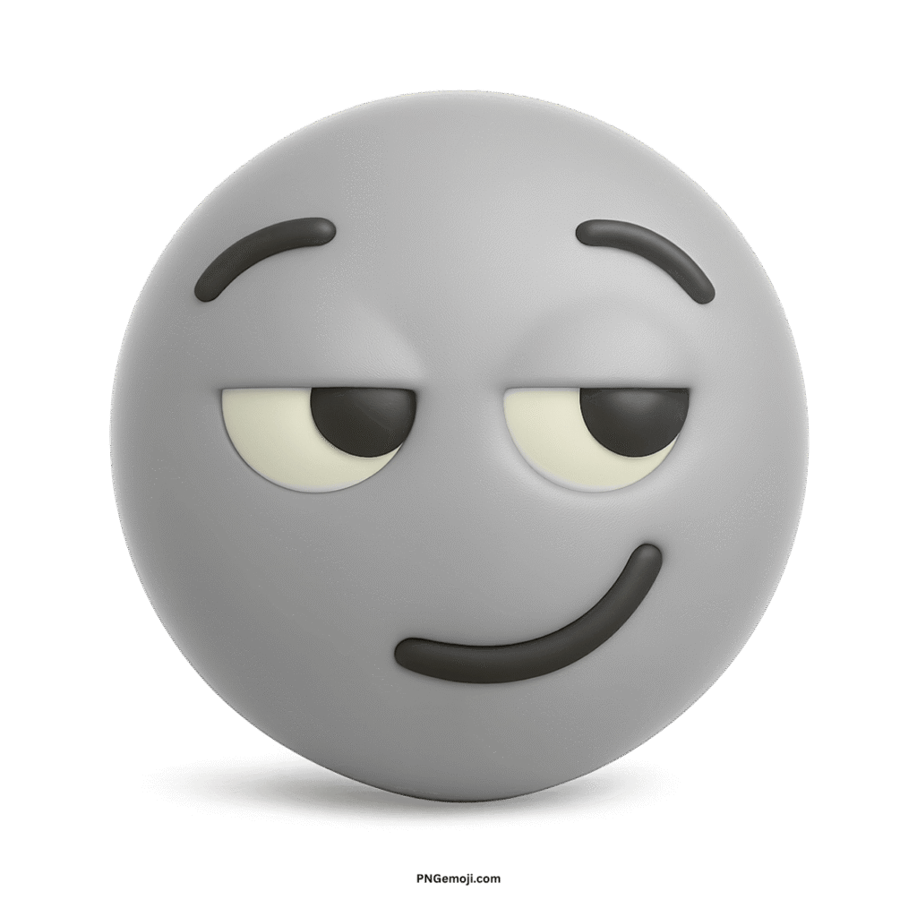 A light gray smirking face emoji with a sly, mischievous expression.