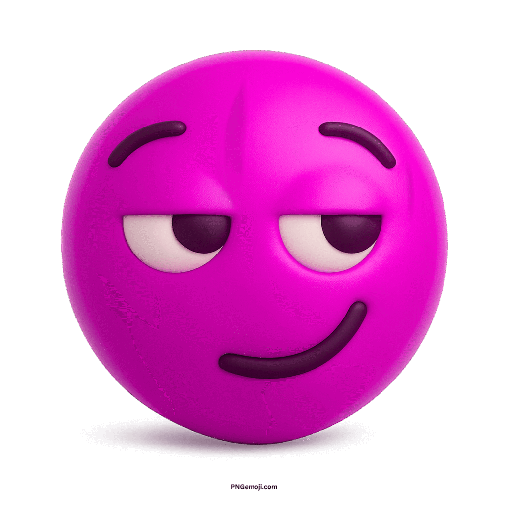  A purple smirking face emoji with a sly, mischievous expression.